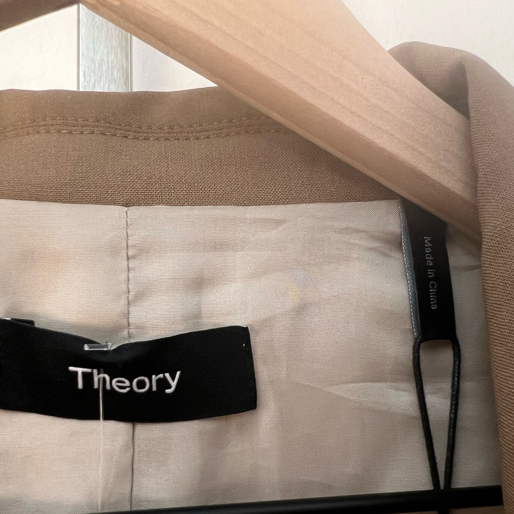 NWT Theory "Truffle" Traceable Wool Boyfriend Style Single Button Closure Blazer - Picture 10 of 14